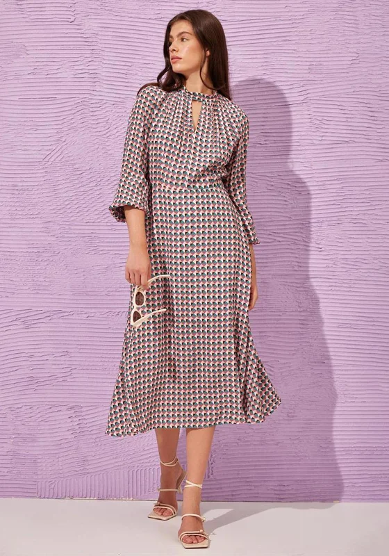 Setre Geo Print Maxi Dress, Pink Multi Classic V-Neck Maxi Dress