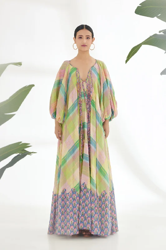 Bespoke Hand Braided Tassel Details On The Neckline Maxi Dress Cozy Longline Maxi Dress