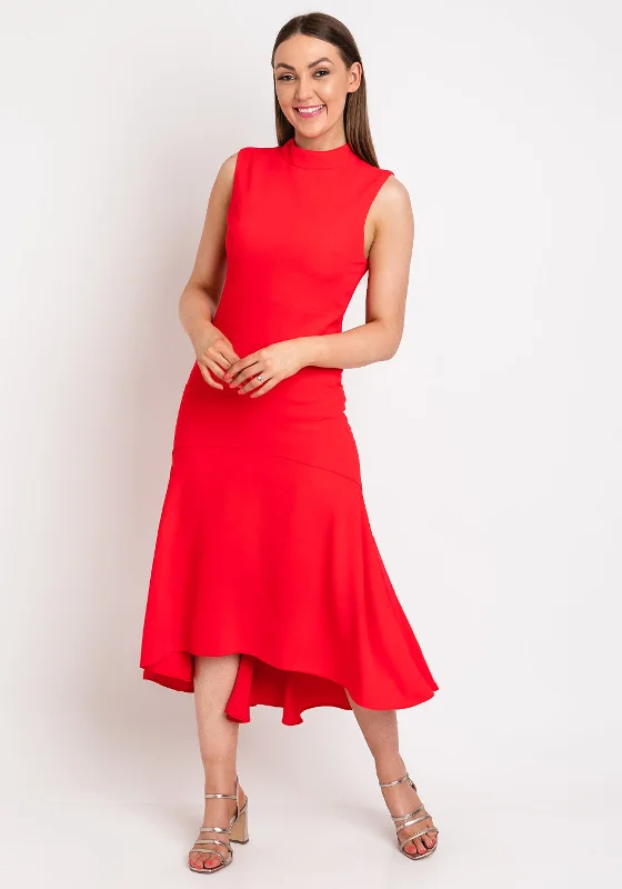 This Girl’s Curiosity Dipped Hem Maxi Dress, Coral Elegant Tiered Maxi Dress