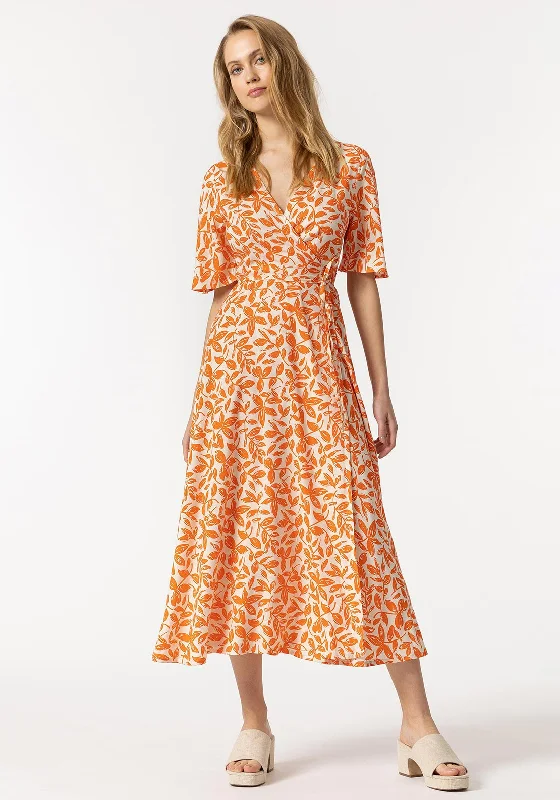 Tiffosi Paris Wrap Maxi Dress, Orange Cozy Cold-Shoulder Maxi Dress