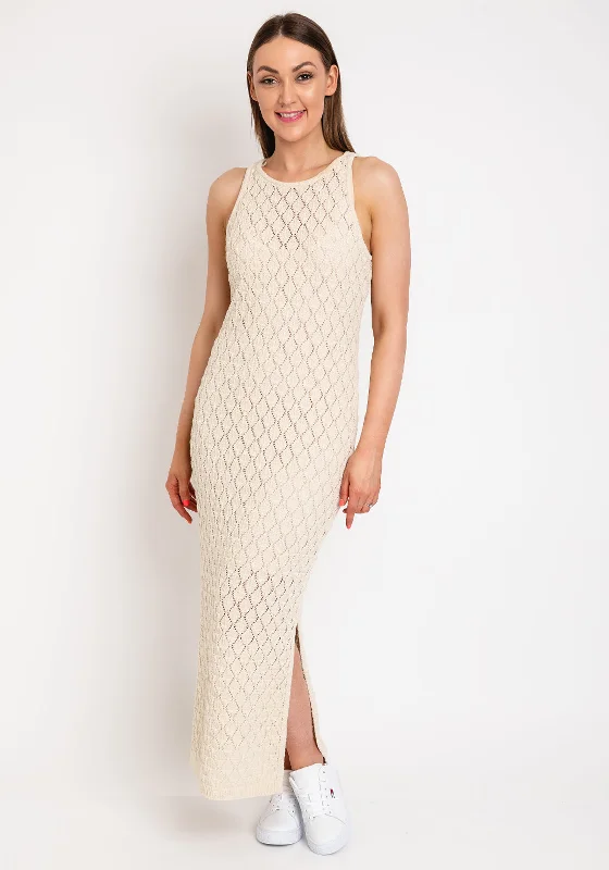 Vero Moda Evelyn Crochet Maxi Dress, Birch Trendy Floral Print Maxi Dress