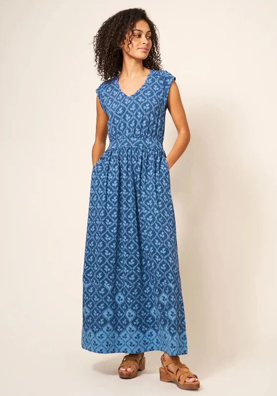 White Stuff Darcie Print Maxi Dress, Blue Chic Summer Maxi Dress