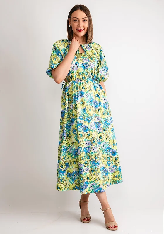 Y.A.S Lomisa Cut Out Maxi Dress, Elfin Yellow Stylish Off-Shoulder Maxi Dress