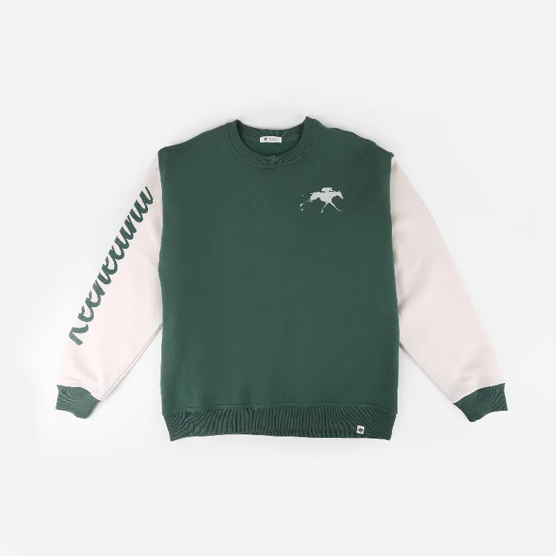 '47 Brand Keeneland Women's Andie Crewneck Sweatshirt Hoodie with Exposed Zipper Edgy Industrial
