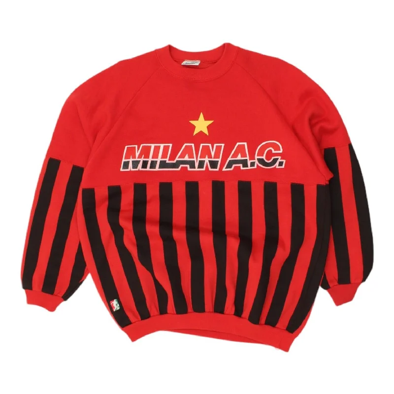 AC Milan Le Felpe Dei Grandi Club Mens Sweatshirt | Vintage 90s Football Sports Hoodie with Gradient Ombre Colorful