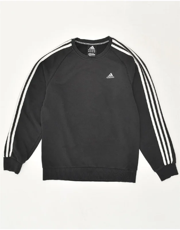 ADIDAS Mens Clima 365 Sweatshirt Jumper Small Black Cotton Hoodie with Side Slits Relaxed Casual