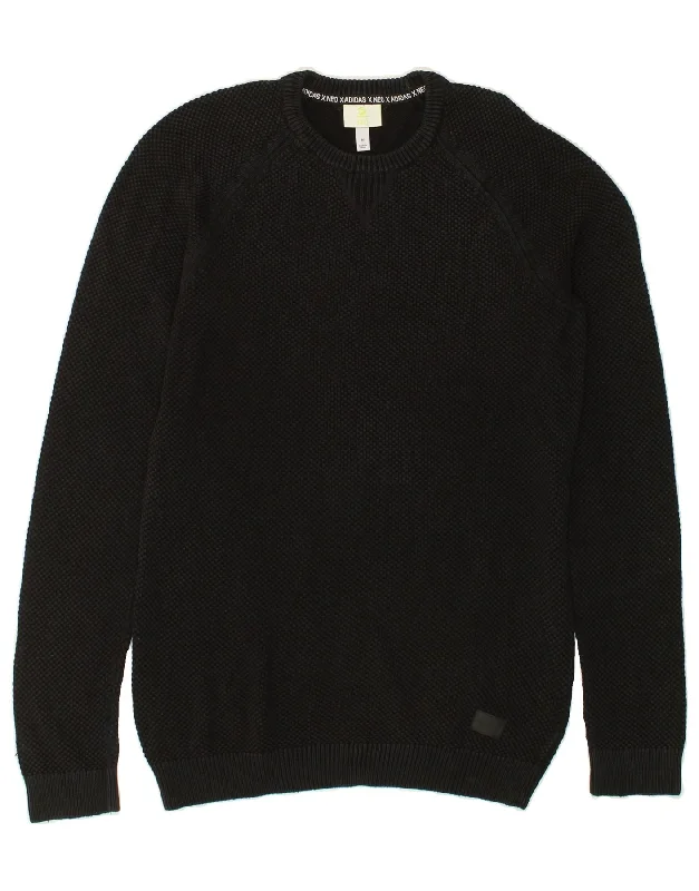 ADIDAS Mens Sweatshirt Jumper Medium Black Cotton Hoodie with Magnetic Closure Innovative Modern ADIDAS Mens Sweatshirt Jumper Medium Black Cotton Hoodie with Magnetic Closure Innovative Modern