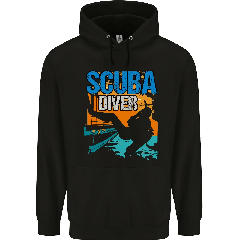 Backroll Entry from a Boat Scuba Diver Diving Mens 80% Cotton Hoodie Hoodie with Strings Custom Fit Adjustable