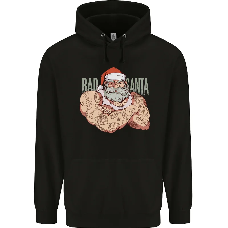 Bad Santa Christmas Tattoo Xmas Biker Gym Mens 80% Cotton Hoodie Hoodie with Emblem Brand Identity Bad Santa Christmas Tattoo Xmas Biker Gym Mens 80% Cotton Hoodie Hoodie with Emblem Brand Identity