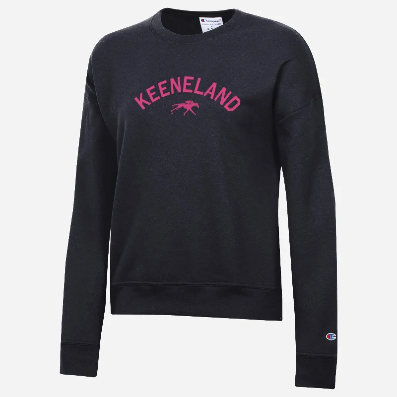 Champion Keeneland Women's Arch Crewneck Sweatshirt Hoodie with High-Low Hem Asymmetrical Trendy