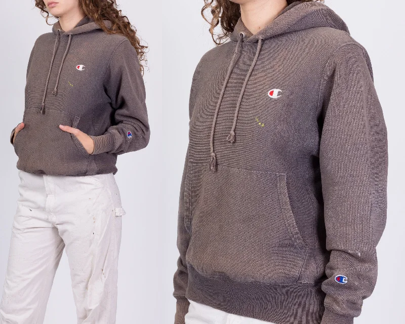 Champion Reverse Weave Faded Hoodie - Unisex Small Hoodie with Emblem Brand Identity