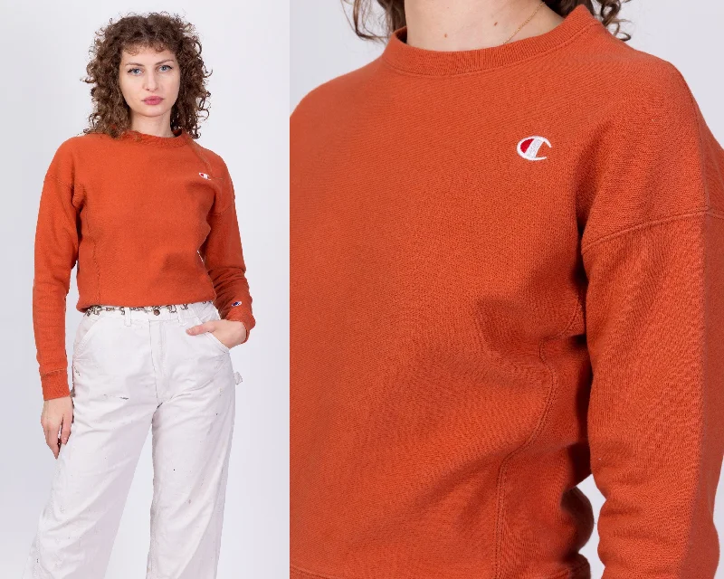Champion Reverse Weave Orange Cropped Sweatshirt - Extra Small Hoodie with Relaxed Fit Easy Casual Champion Reverse Weave Orange Cropped Sweatshirt - Extra Small Hoodie with Relaxed Fit Easy Casual