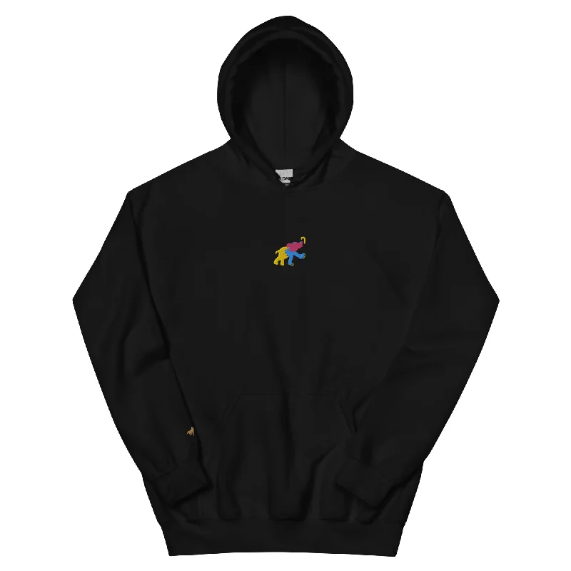 Elephant | Embroidered Unisex Hoodie Hoodie with Thumb Holes Functional Cozy