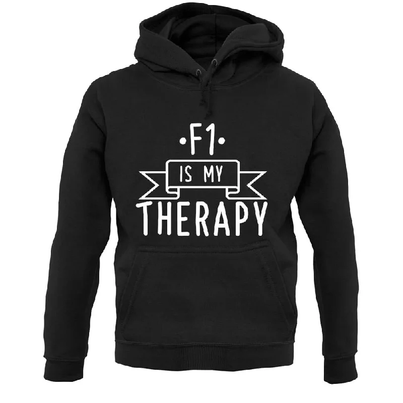 F1 Is My Therapy Unisex Hoodie Hoodie with Slit Hem Functional Movement