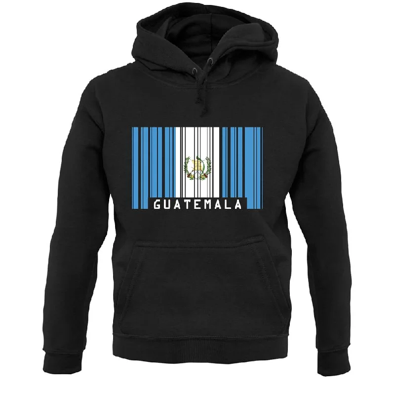 Guatemala Barcode Style Flag Unisex Hoodie Hoodie with Ribbed Hem Stretchable Secure