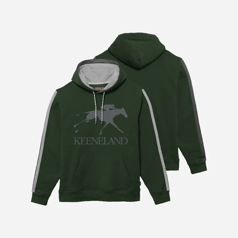 Locale Keeneland Chaser Striped Hoodie Hoodie with Hem Drawcord Adjustable Customizable