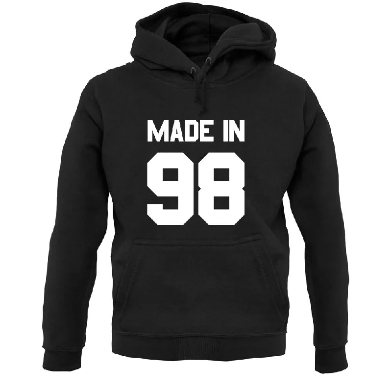 Made In '98 Unisex Hoodie Hoodie with Mock Neck Collared Structured
