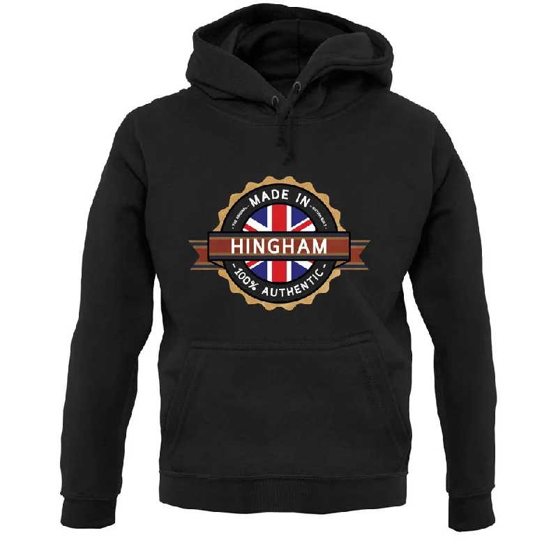 Made In Hingham 100% Authentic Unisex Hoodie Hoodie with Button Placket Classic Preppy