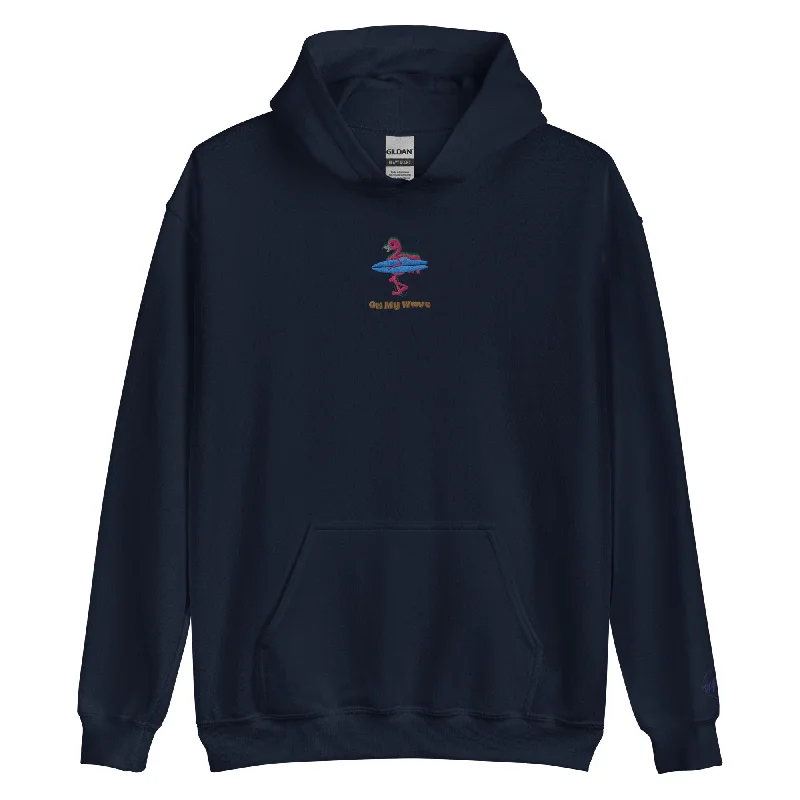 On My Wave | Embroidered Unisex Hoodie Hoodie with Hem Lace Feminine Delicate