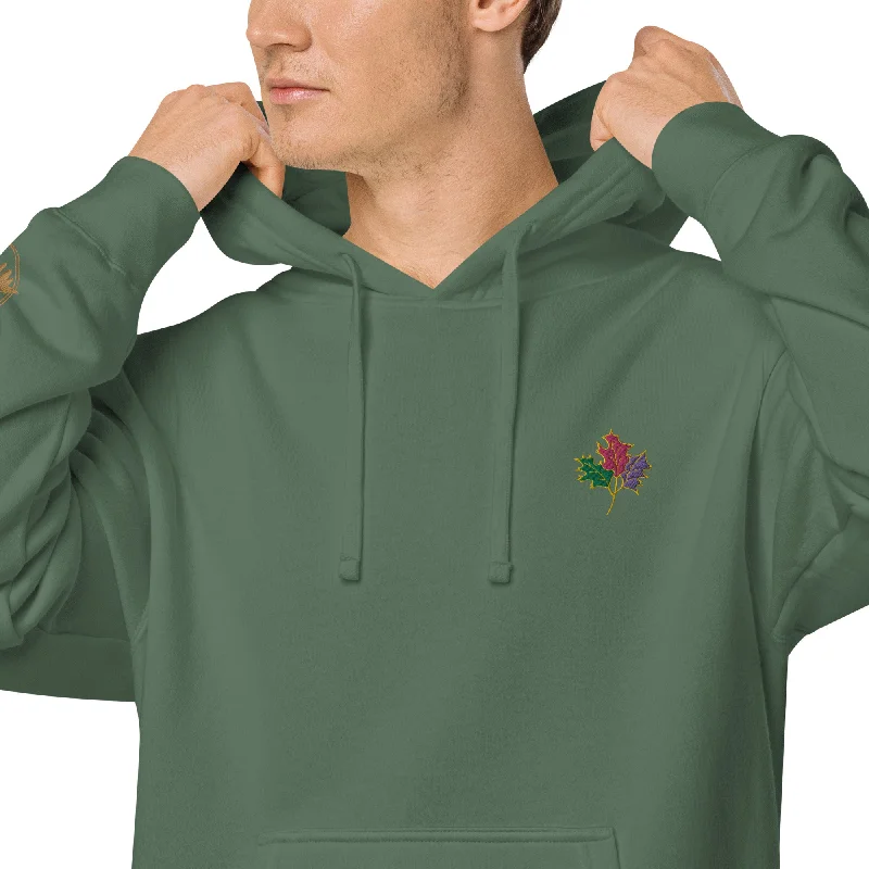 Seasons Change | Embroidered Unisex pigment-dyed hoodie Oversized Hoodie Comfort Casual