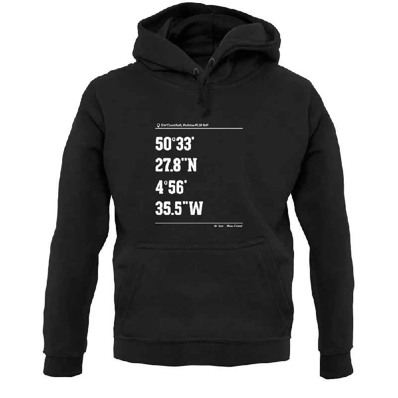 Surfing Coordinates Padstow Unisex Hoodie Hoodie with Earth Tones Natural Calm