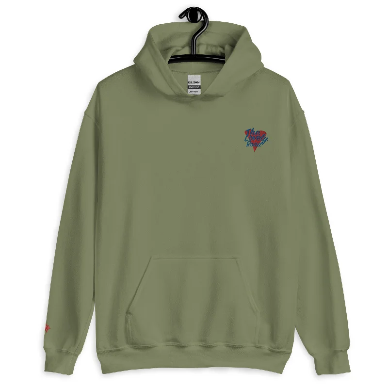 The Lovely Road | Embroidered Unisex Hoodie Hoodie with Raw Hem Edgy Unfinished