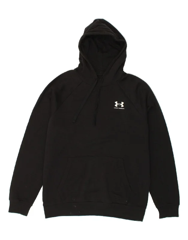 UNDER ARMOUR Mens Loose Fit Hoodie Jumper Medium Black Cotton Hoodie with Slim Fit Tailored Modern