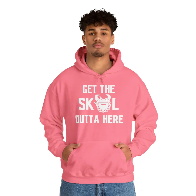 Unisex Heavy Blend™ Hoodie - Get OUTTA Here Hoodie with Strings Custom Fit Adjustable