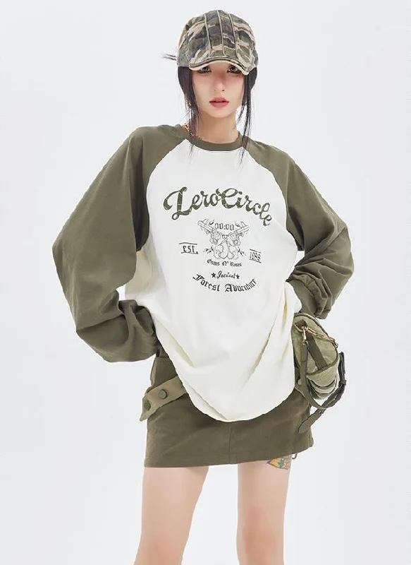 Zerocircle Patchwork Army Green Sleeve White Sweatshirt Hoodie with Frayed Bohemian Relaxed Zerocircle Patchwork Army Green Sleeve White Sweatshirt Hoodie with Frayed Bohemian Relaxed