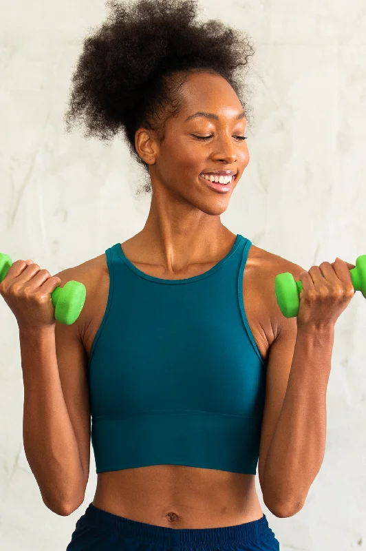 Rae Sports Bra - Peacock Breathable Full Coverage