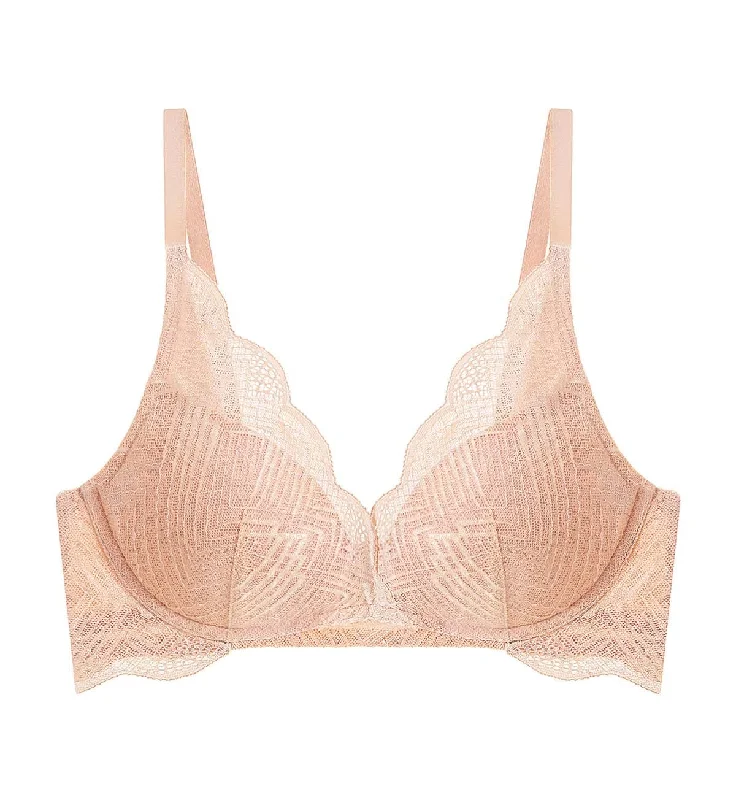 Aqua Shan Non Wired Push Up Deep V Bra Comfortable Lace Bralette