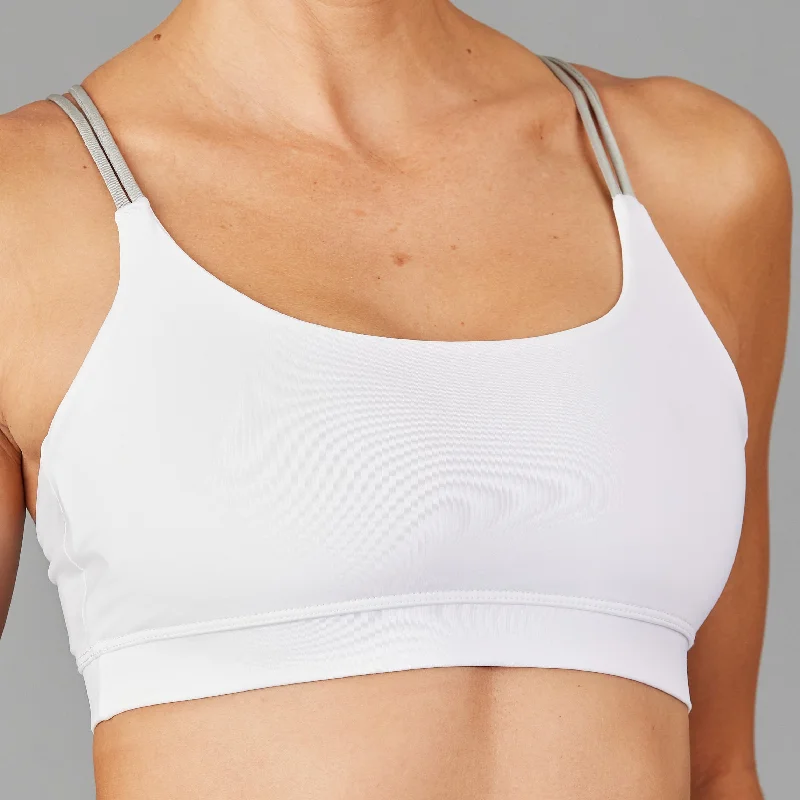 Bra Top (white/silver) Lace Back Bra