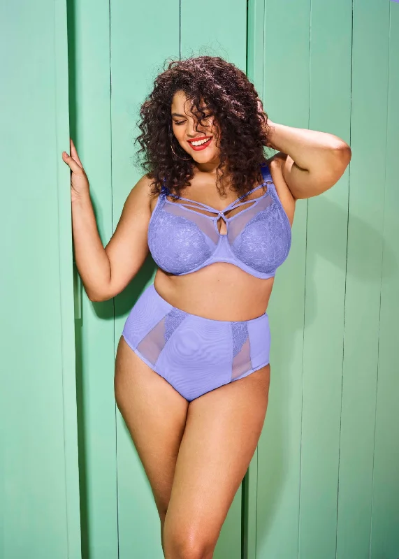 Brianna Underwired Plunge Bra In Jacaranda - Elomi Soft Lace Bra