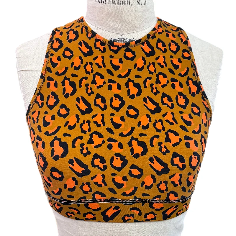 Cheetah Crew Neck Bra Adjustable Bra Straps