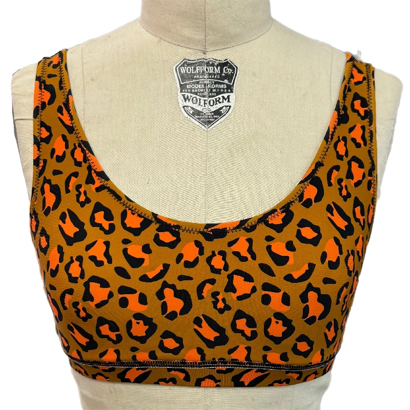 Cheetah Micro Scoop Neck Bra Soft Padded Bralette