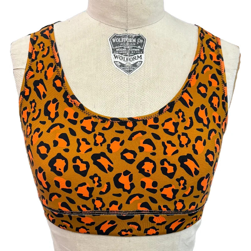 Cheetah Scoop Neck Bra Trendy Lace Bra