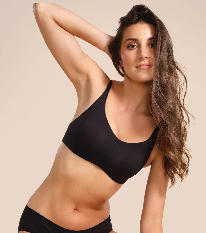 Enamor Intellifresh A058 Eco-antimicrobial Cotton Minimizer Bra for Women- Full Coverage, Padded and Wirefree - Black Classic Wire-Free Bra