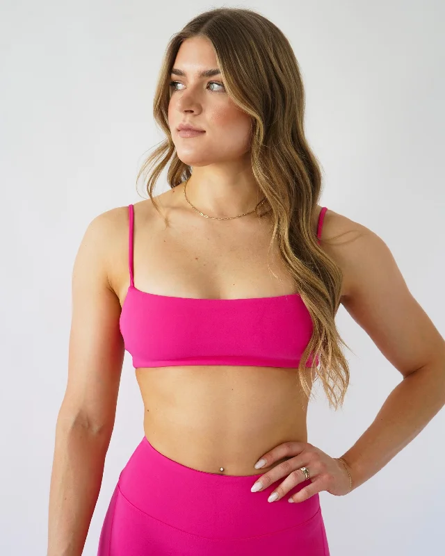 Define Bandeau Sports Bra - Magenta High Support Sports Bra