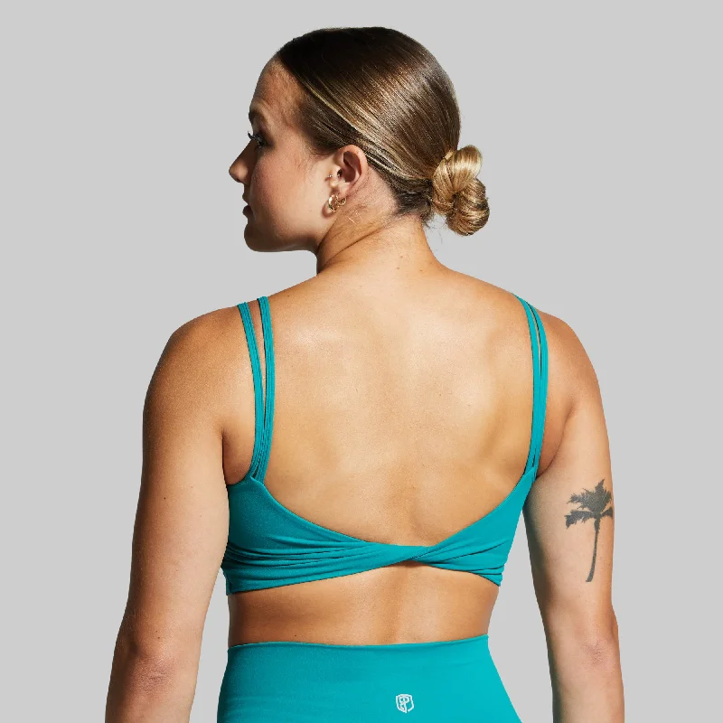 Don't Get It Twisted Sports Bra (Emerald) Soft Strapless Bra