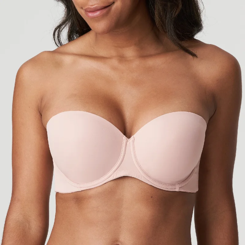 Figuras Padded Bra Strapless In Powder Rose - PrimaDonna Comfortable Lace Bra