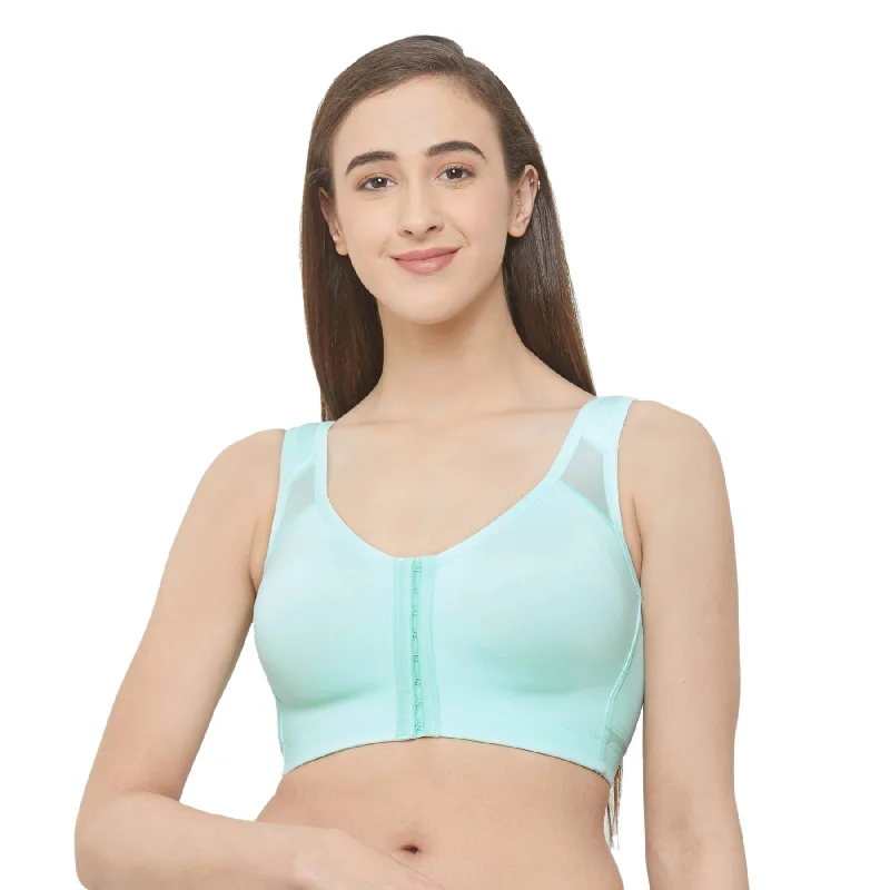 Front Closure Full Coverage Non Padded Non Wired Bra-CB-334 Supportive Sports Bra