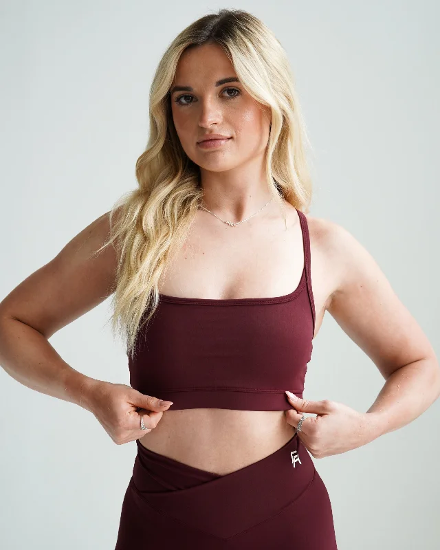 Impact Sports Bra - Wine Supportive Cotton Bra
