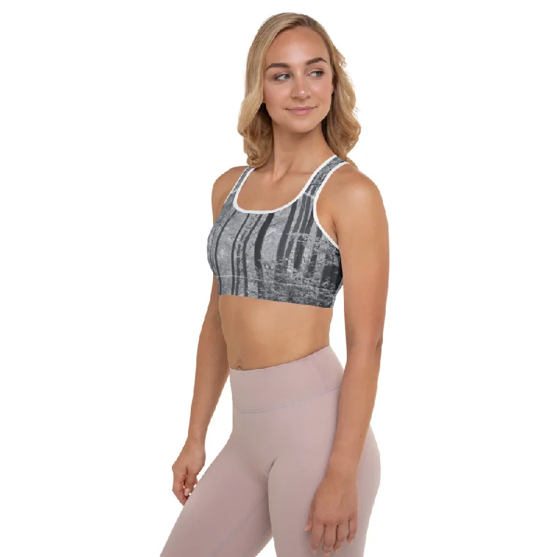 Into the Woods Grey Padded Sports Bra Elegant Cotton Bra