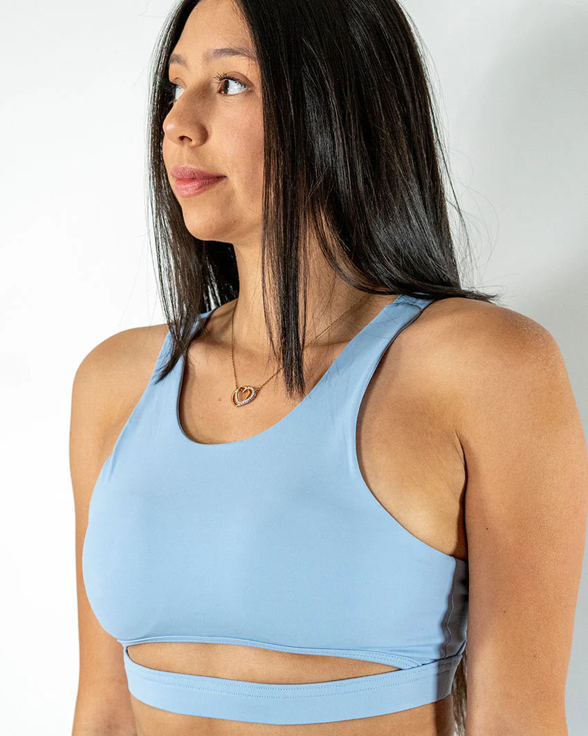 Iron Pulse Stratos Double Strap Bra (Blue) *FINAL SALE* Lace Back Bra