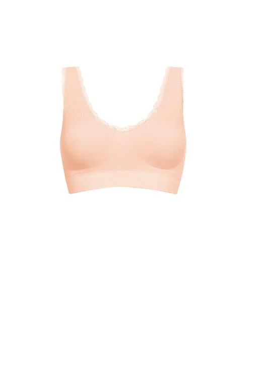 Kitty Seamless Cotton Bra - Rose Nude #44607 Floral Lace Bra