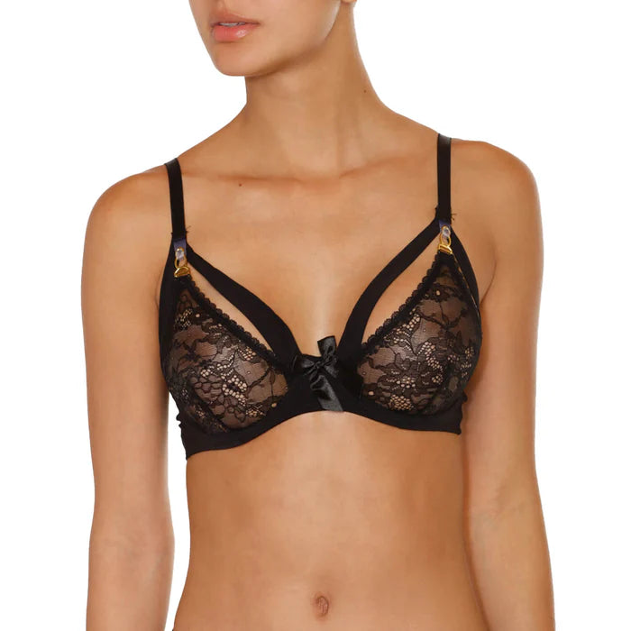 Lace Bra - Cup with Clips (to open) Push-Up Bralette Set