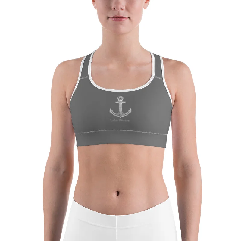 Lake Simcoe Grey Sports bra Elegant Silk Bra