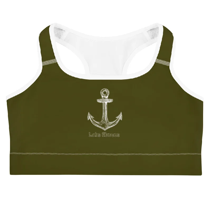 Lake Simcoe Sports bra in Army Green Multi-Way Bra Design