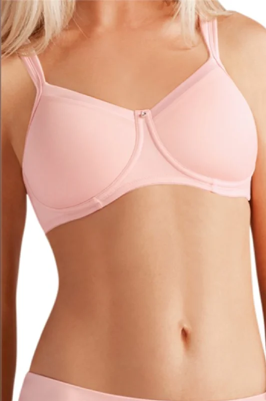 Lara Satin Padded Wire-Free Bra Light Rose #44220 Simple Wireless Bra