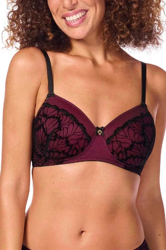 Leonie Non-Wired Padded Bra - black/pink #45062 Light Padded Bra